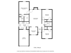 Jacksonville house for rent - A floor plan of a house with a total area of 1188 sq.ft.