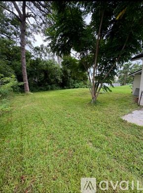 Orlando house for rent - A grassy area with trees and a house in the background.