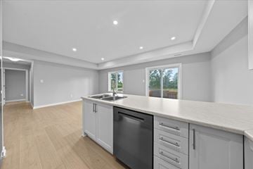 Arnprior apartment for rent - A modern kitchen with a dishwasher and a sink.