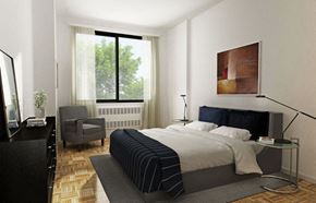 Somerset apartment for rent - a bedroom with a bed and a chair and a window