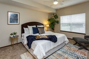 West Des Moines apartment for rent - large master bedroom with big windows and high ceilings