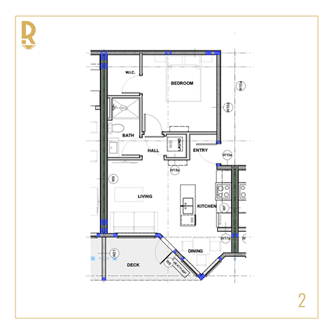 Floor plan for 1 bed, 1 bath, 502 sqft