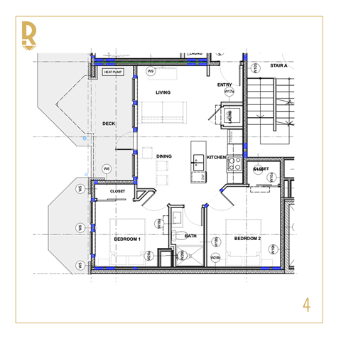 Floor plan for 2 beds, 1 bath, 638 sqft