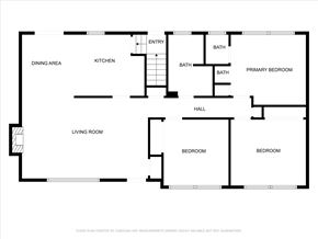Spokane Valley house for rent - A black and white floor plan of a house with labeled rooms.