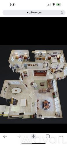 Sun City West house for rent - A 3D floor plan of a house with multiple rooms.
