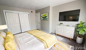 Muncie apartment for rent - A small, empty closet with a single shelf.