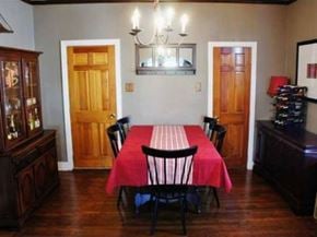 Pittsburgh house for rent - A dining room with a table set for four.