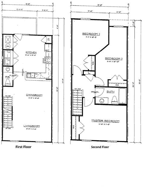 Floor plan for 3 beds, 1.5 baths, 1398 sqft