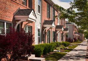 Elizabeth apartment for rent - a row of town houses on a sidewalk