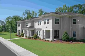 Fortson apartment for rent - A modern two-story house with a front yard and landscaping.