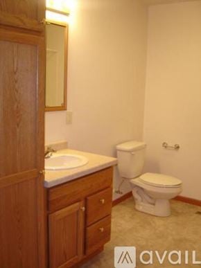 Tomah apartment for rent - A bathroom with a toilet and sink.