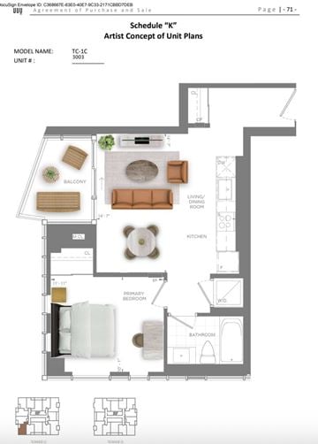 Kitchener apartment for rent - A floor plan of an Artist Concept of Unit Plans.