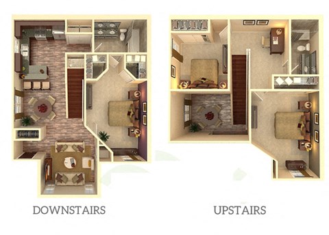 Floor plan for 3 beds, 2 baths, 1498 sqft