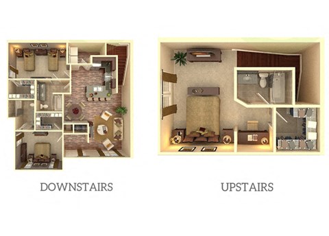 Floor plan for 3 beds, 3 baths, 1588 sqft