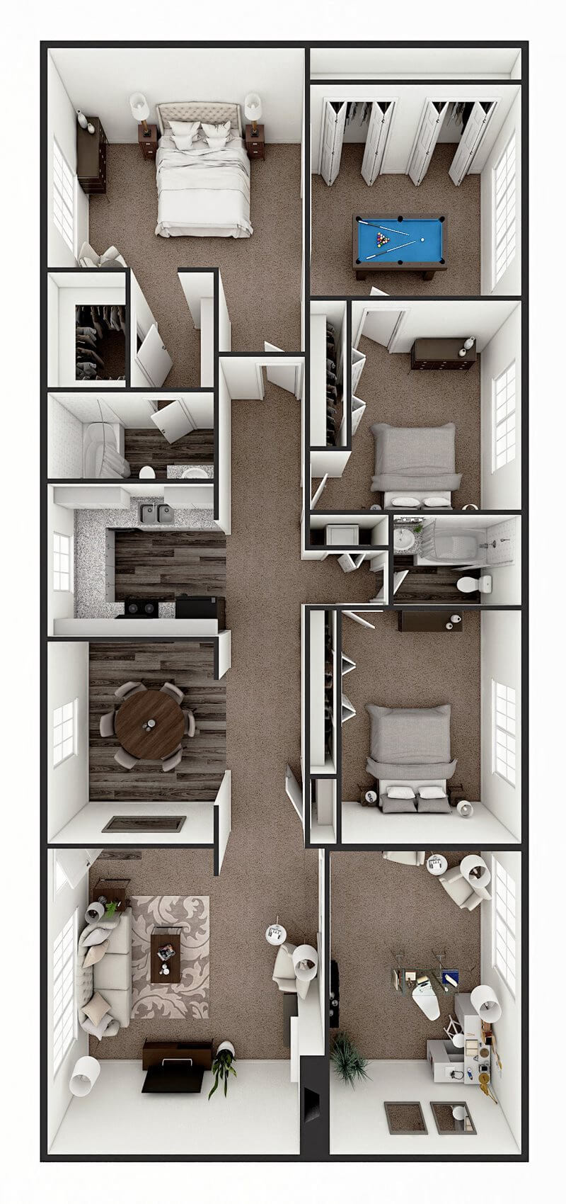 Floor plan for 3 beds, 2 baths, 1800 sqft