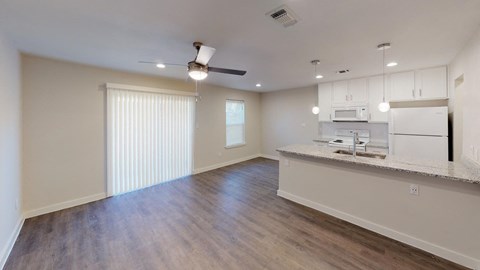 Floor plan for 1 bed, 1 bath, 668 sqft