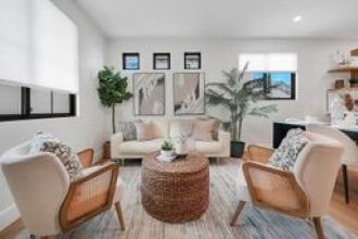 Floor plan for 2 beds, 2 baths, 937 sqft