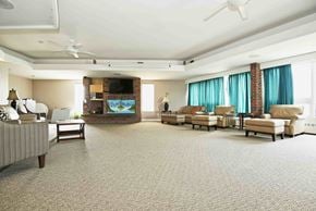 Ottawa apartment for rent - A living room with a television, couches, and a fireplace.