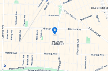 Bronx apartment for rent - A map shows the location of Allerton in relation to surrounding streets.