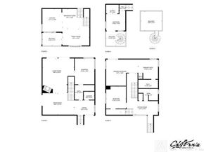 Ventura house for rent - A set of four floor plans for a building with the word "California" at the bottom right corner.