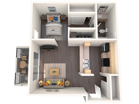 Floor plan for studio, 1 bath, 470 sqft