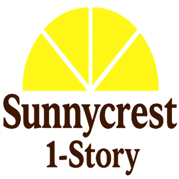Sioux Falls apartment for rent - A graphic with a yellow sun and the words "Sunnycrest 1-Story" written below it.