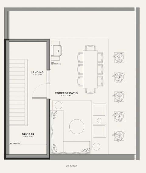 Floor plan for 2 beds, 2.5 baths, 1928 sqft