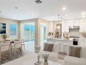 San Pedro house for rent - A modern kitchen with a dining table and chairs.