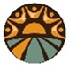 Cordele house for rent - A brown and orange circular design with a white background.