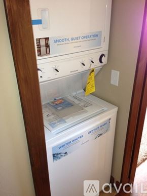 Helena apartment for rent - A washing machine with a tag on it that says Whiter Whites.