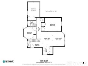 Chicago apartment for rent - A floor plan of an apartment with three bedrooms and a living area.