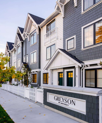 Victoria apartment for rent - A row of houses with the name "GREYSON" on the front.