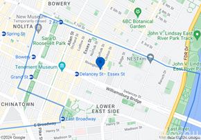 New York apartment for rent - A map shows a section of Bowery Street and surrounding areas.