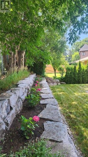 Toronto (Stonegate-Queensway) house for rent - A stone pathway leads through a lush garden.