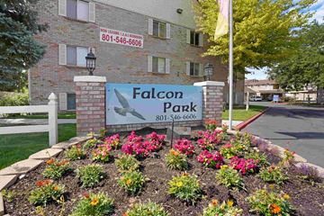 Layton apartment for rent - A sign for Falcon Park with a phone number on it.