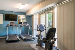 Fort Washington apartment for rent - a gym with two treadmills and a tv