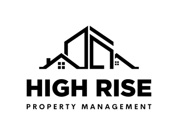 Red Deer apartment for rent - A black and white logo for High Rise Property Management.