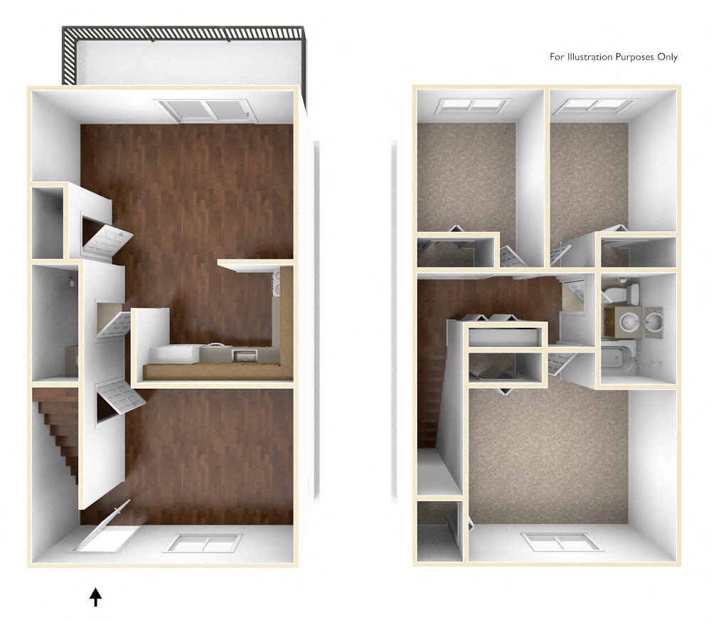 Floor plan for 3 beds, 1.5 baths, 1158 sqft