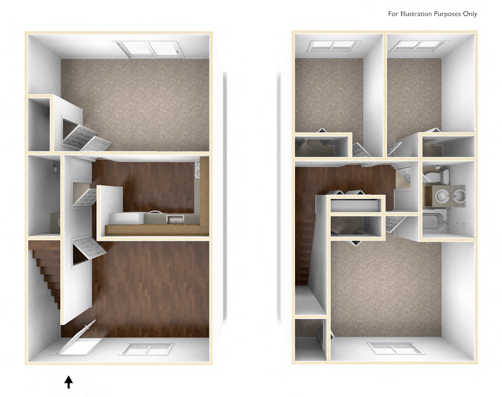 Floor plan for 4 beds, 1.5 baths, 1158 sqft