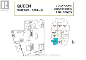 Hamilton (Central) condo for rent - A floor plan for a suite at a realtor's office.