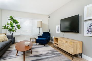Denver apartment for rent - a living room with a tv and a couch