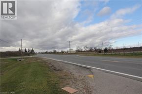 Cayuga house for rent - A road with a grassy area on the side and a cloudy sky above.