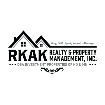 Moorhead apartment for rent - A black and white logo for RRAK Realty & Property Management, Inc.