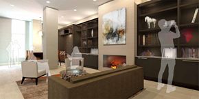 Baton Rouge apartment for rent - a rendering of a living room with a fireplace