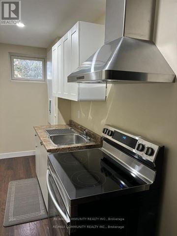 Ajax (Northwest Ajax) house for rent - A modern kitchen with a stove top oven and a range hood.