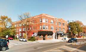 Chicago apartment for rent - a building on the corner of a city street