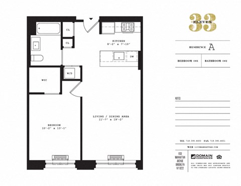 Floor plan for 1 bed, 1 bath, 663 sqft