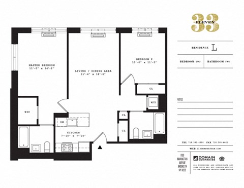 Floor plan for 2 beds, 2 baths, 1 sqft