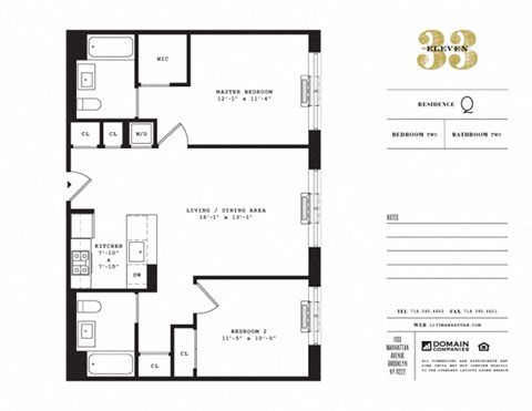 Floor plan for 2 beds, 2 baths, 916 sqft