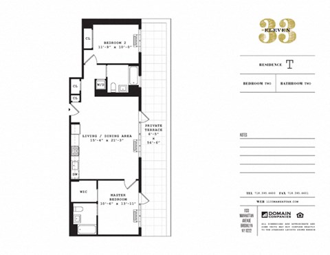 Floor plan for 2 beds, 2 baths, 974 sqft
